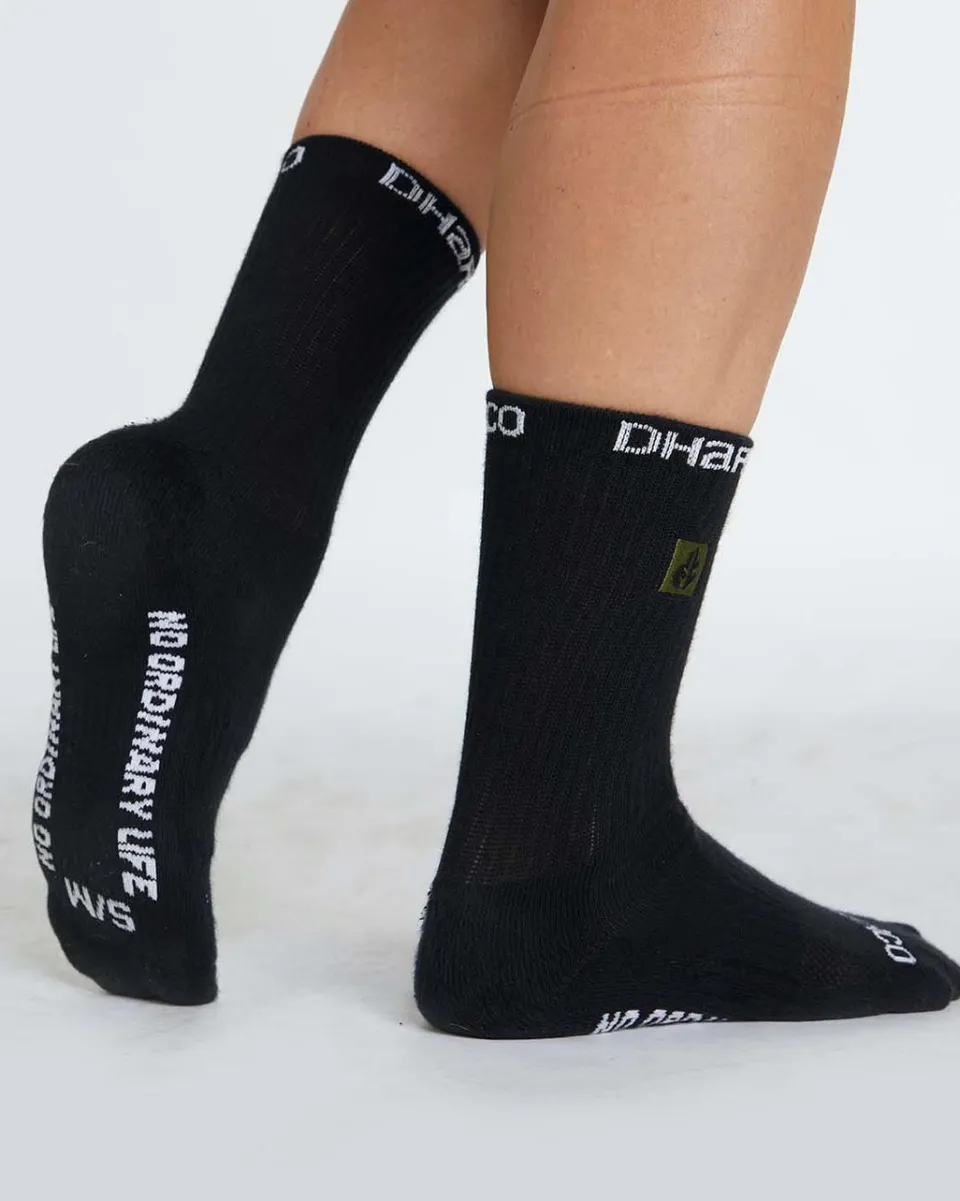 DHaRCO Crew Socks | Black Flash Sale