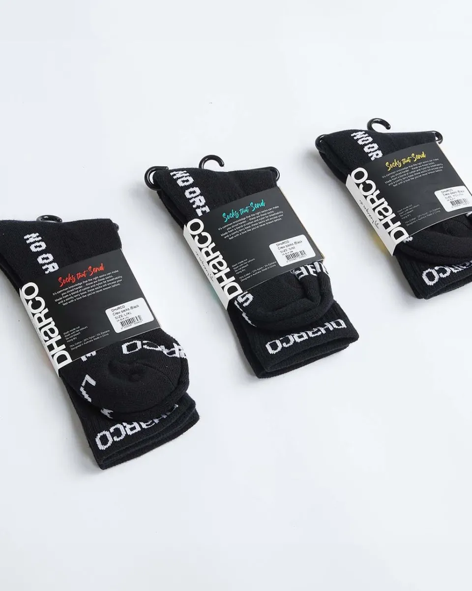 DHaRCO Crew Socks | Black Flash Sale