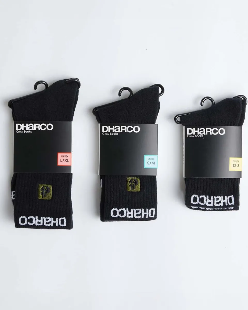 DHaRCO Crew Socks | Black Flash Sale