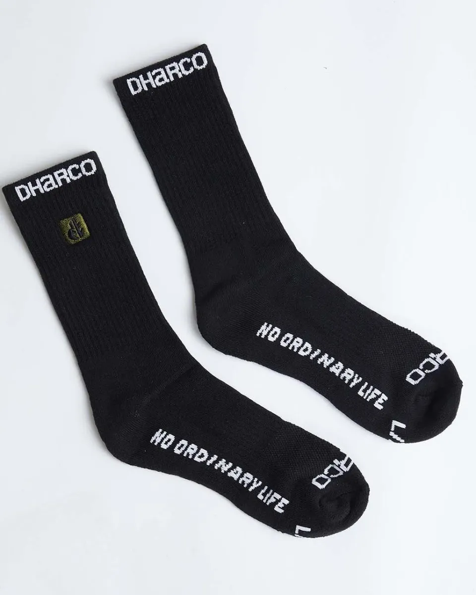 DHaRCO Crew Socks | Black Flash Sale