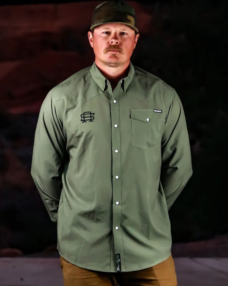 DHaRCO Mens Western Shirt | Kyle Strait Signature Edition Green Cheap