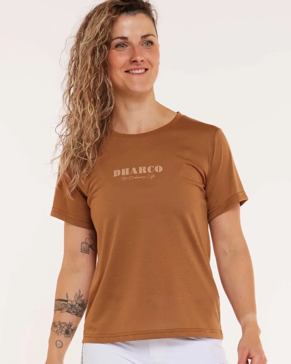 DHaRCO Womens Short Sleeve Tech Tee | Caramel Fashion